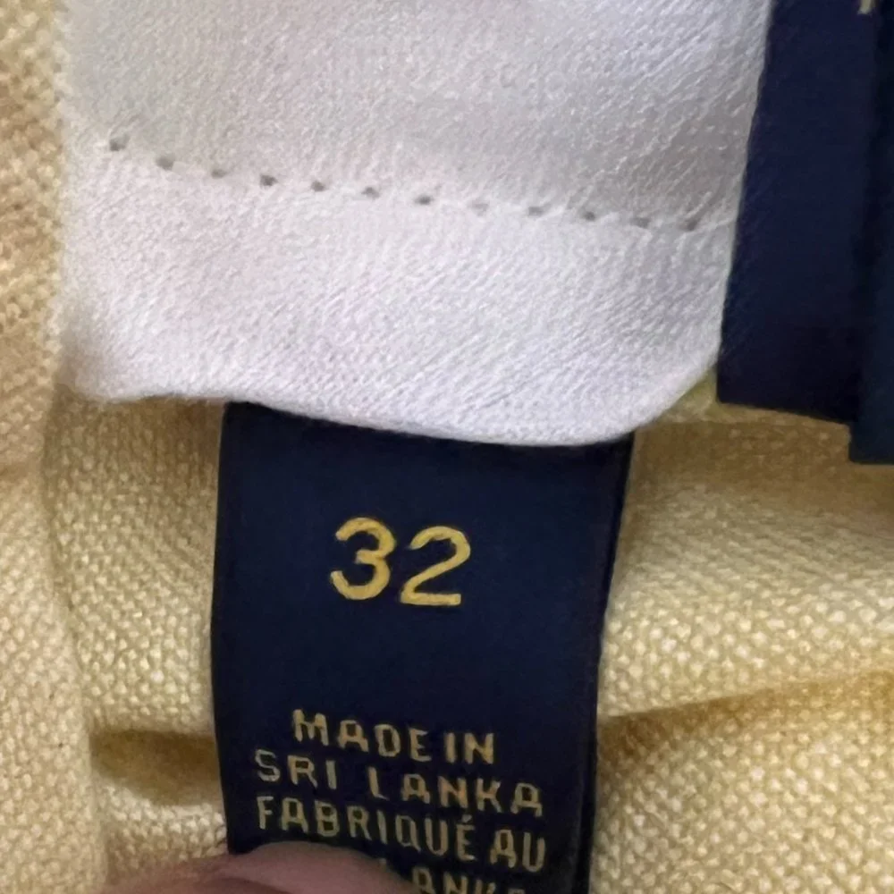 Polo Ralph Lauren 32 X10 yellow 100% cotton shorts
